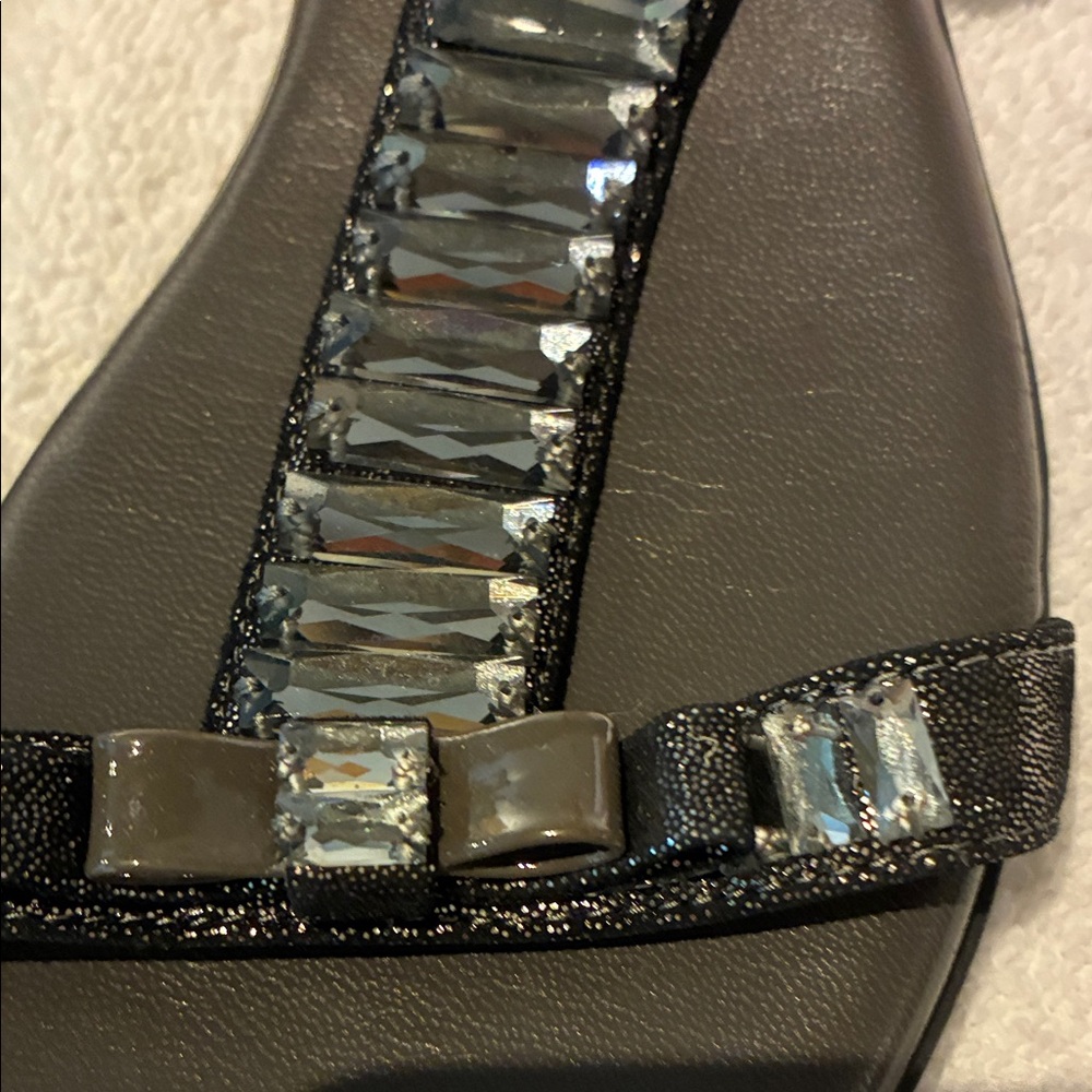 Cole Haan/Nike Air Black Beaded Sandals, Size 7 1/2 - Picture 2 of 7